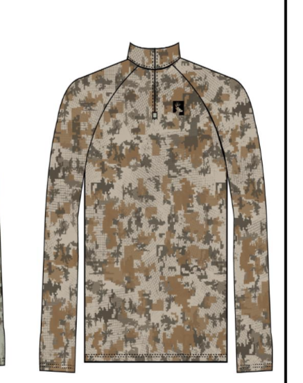 DH Camo 1/4 Zip Long Sleeve Shirt